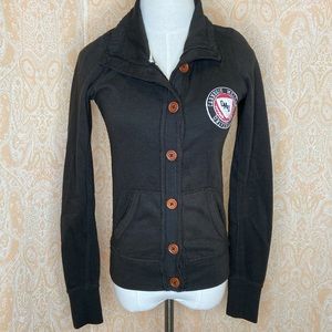 Carnegie Mellon patch cardigan button up sweater